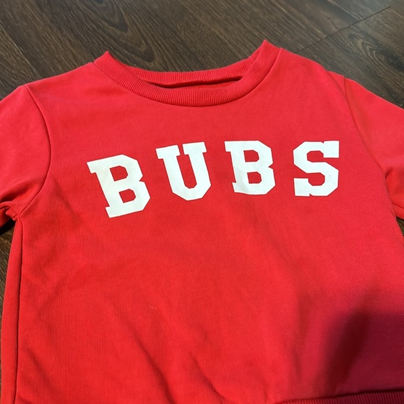 Toddler Red “BUBS” nickname crewneck long sleeve shirt size 2-3T - Picture 2 of 3